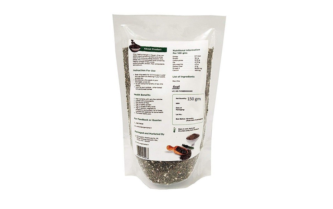 Naturoday Raw Chia Seeds    Pack  150 grams